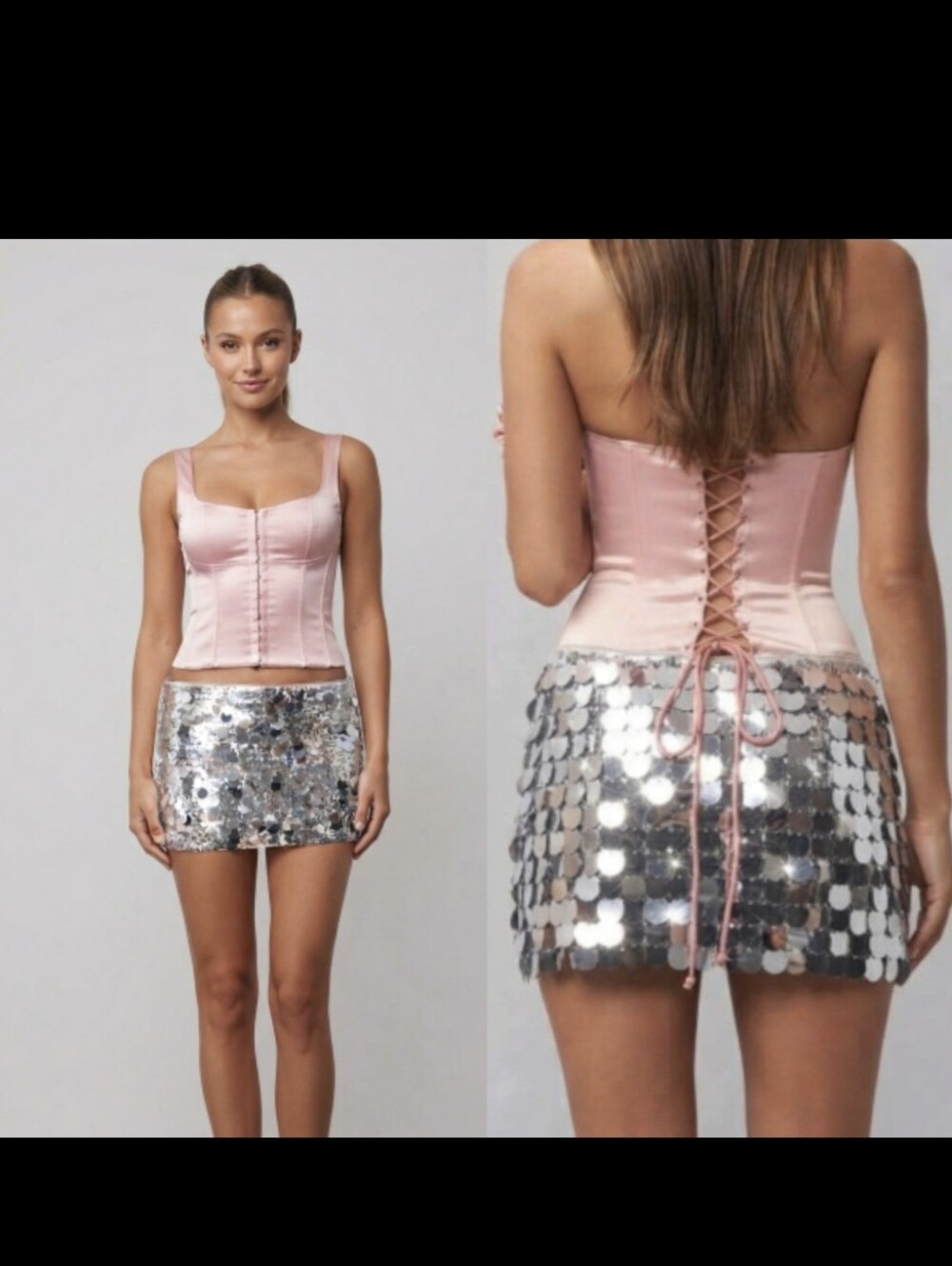 Danielle Guizio Low Rise Paillette Sequin Mini Skirt! Size Small